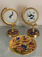 Full lot showing two rotating frames and dish