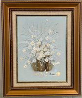 Full view of framed oil painting signed Tessa
