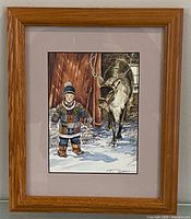 Front view of framed Trisha Romance print with frame and mat visible