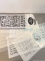 Group shot of all stencils spread on table