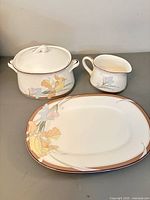 All three Noritake serving pieces together