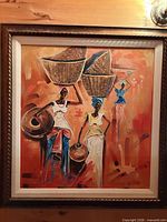 Full view of framed oil painting
