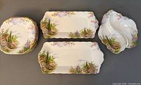 Group shot of all 11 Royal Albert Kentish Rockery pieces