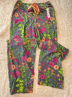Full view of floral Hue sleepwear pants front