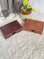 Both Thuya wood boxes closed, showing color difference