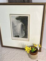Full view of framed print with mat and frame