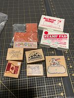 Group shot of all stamps and ink pads