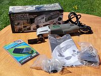 Tool, box, packaged segment blade, loose attachments