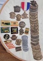 Overall view of entire pin collection on display board