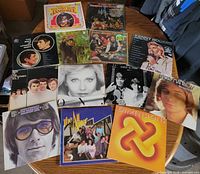 All 13 record jackets laid out on tabletop