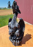 Front view of detailed resin dragon incense burner
