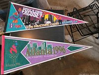 Both pennants full view on table