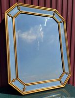 Front view of mirror showing full frame and reflection