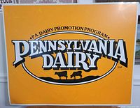 Front view showing full graphic and text on sign