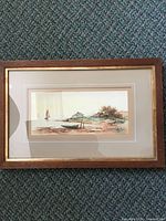 Framed watercolour painting front view