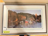 Full view of framed print showing image, matting and frame