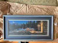 Full view of framed print showing artwork, frame, matting