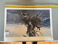 Full view of unframed print with ruler showing dimensions