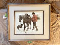 Full view of framed print showing subject, matting and frame