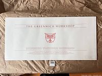 Reverse side of lithograph showing The Greenwich Workshop owl logo and copyright text