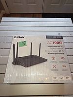 Front of sealed D-Link AC1900 router box