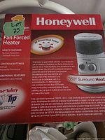 Front of sealed Honeywell 360° Surround Heater box