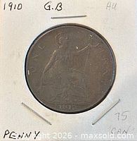 Front of holder showing reverse (Britannia) and year