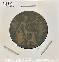 Full view of reverse showing Britannia and date