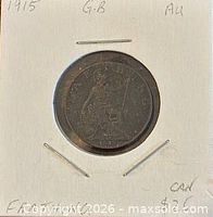 Overall view of coin in holder with annotations