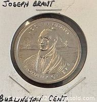 Obverse view showing Joseph Brant portrait and legends