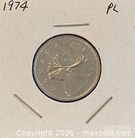 Full view of coin in 2×2 cardboard holder with year notation