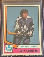 Front view of 1974 O-Pee-Chee Gary Sabourin card in sleeve