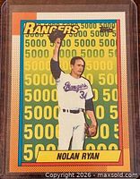 Front of 1990 Topps Nolan Ryan commemorative card in sleeve