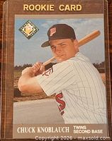 Front of Chuck Knoblauch 1991 Fleer Ultra rookie card in sleeve