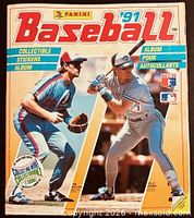 Front cover showing Panini ’91 Baseball collectible sticker album