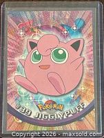 Front of 1999 Topps Pokémon Jigglypuff #39 card in sleeve