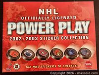 Front cover of NHL Power Play 2002/2003 Sticker Collection album