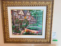 Front view of framed oil painting showing subject and frame detail