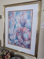 Full view of framed carousel horse print