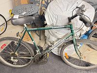 Full view of Canadiana Pathfinder green bicycle