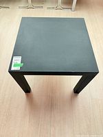 Top view of black square side table