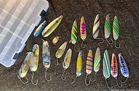 Overall lot showing tackle box and lures