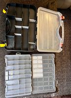 Boxes open showing adjustable compartments