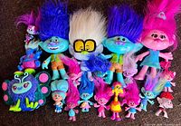 Full group of troll figures laid out