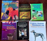 Front covers of all six veterinary textbooks