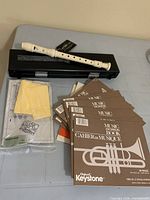 Recorder, case, cloth, pad paper pack, dictation books overview