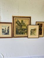 All four framed artworks lined up for scale and overview