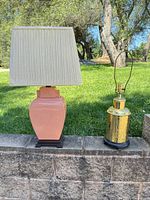 Both lamps side by side on wall, shows overall forms and color