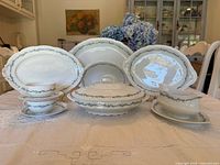 full dinnerware set displayed on table