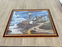 Front view of framed lighthouse print